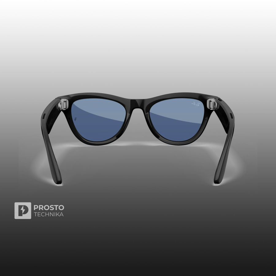 Ray-Ban Skyler (Gen 1) Глянцевый Чёрный с Прозрачно-Голубыми линзами